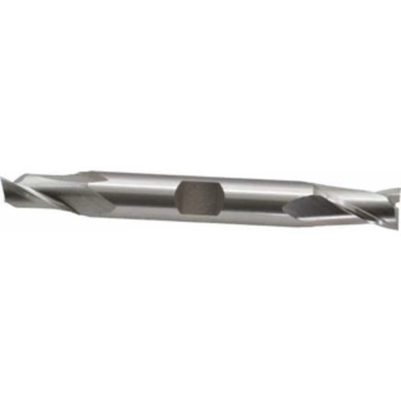 OSG 11/32, 9/16 LOC, 3/8 Shank Diam, 3-1/8 OAL, 2 Flute, Cobalt Square End Mill Double End, Uncoated, Spiral Flute, 3...
